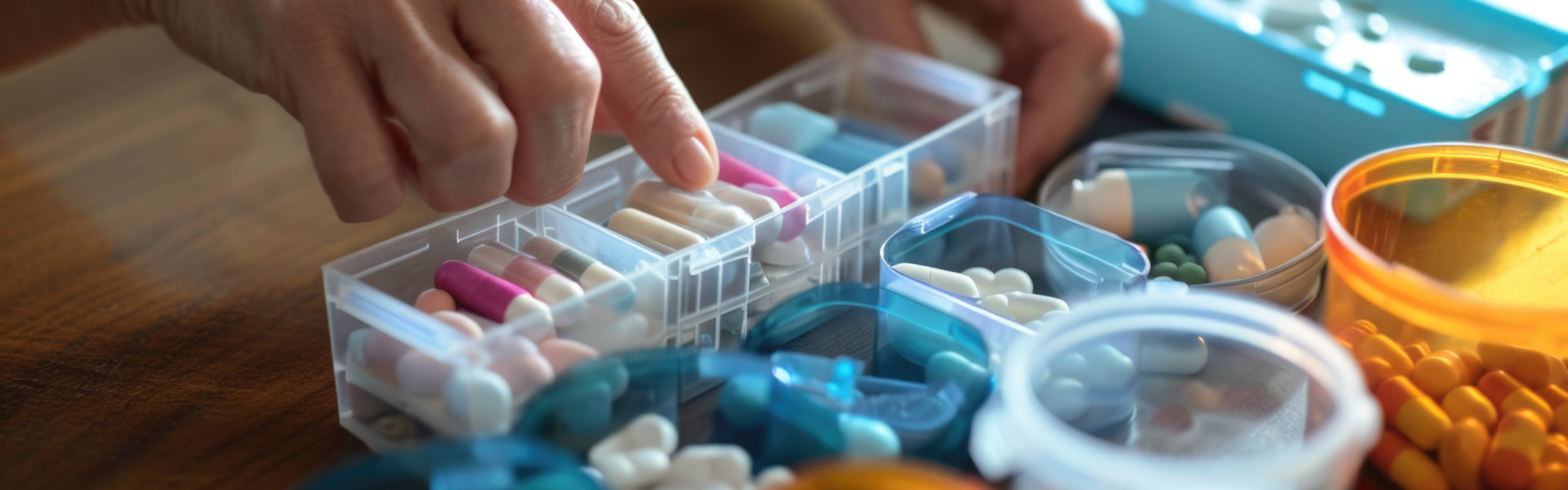 pills being organized